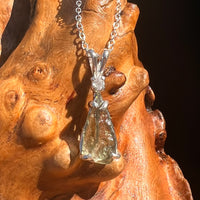 Moldavite & Phenakite Necklace Sterling #7639-Moldavite Life