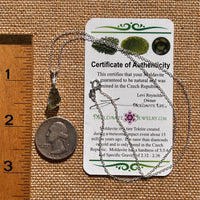 Moldavite & Phenakite Necklace Sterling #7640-Moldavite Life