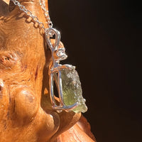 Moldavite & Phenakite Necklace Sterling #7643-Moldavite Life