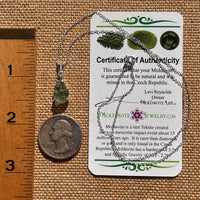 Moldavite & Phenakite Necklace Sterling #7644-Moldavite Life