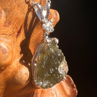 Moldavite & Phenakite Necklace Sterling #7646-Moldavite Life