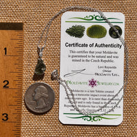 Moldavite & Phenakite Necklace Sterling #7646-Moldavite Life