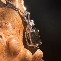 Moldavite & Phenakite Necklace Sterling #7701-Moldavite Life