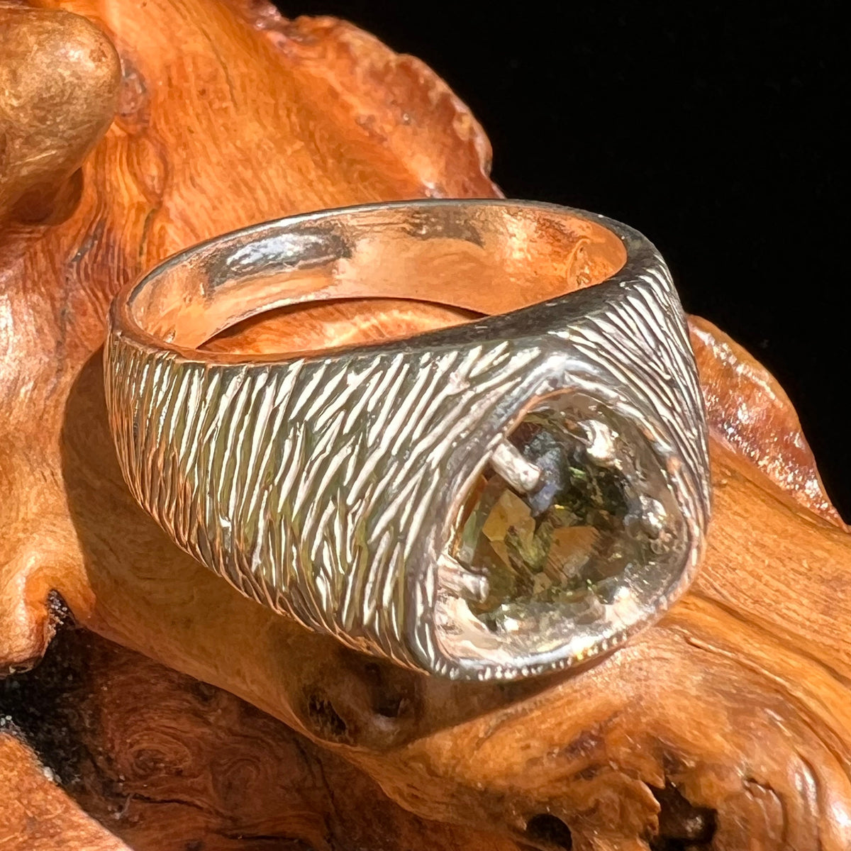 Moldavite Ring Sterling Silver #6137