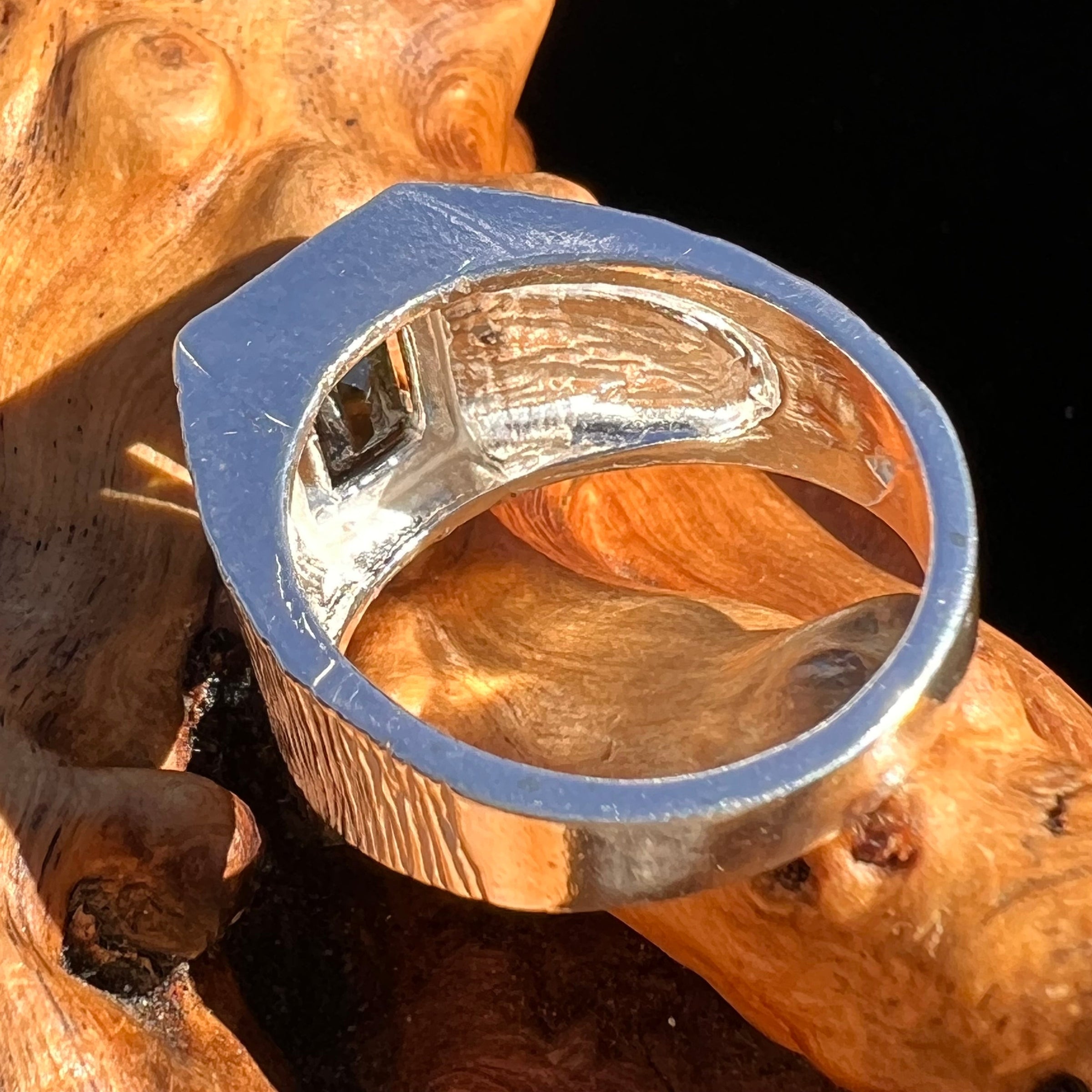 Moldavite Ring Sterling Silver Faceted #6111