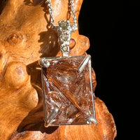 Moldavite & Rutile Quartz Pendant Sterling Silver #6767-Moldavite Life