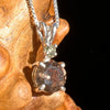 Moldavite & Smokey Quartz Necklace Sterling #6724-Moldavite Life