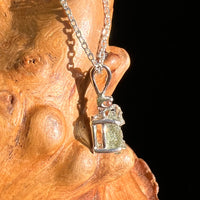 Moldavite & Smokey Quartz Necklace Sterling #7284-Moldavite Life