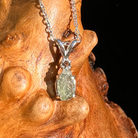 Moldavite & Smokey Quartz Necklace Sterling #7284-Moldavite Life