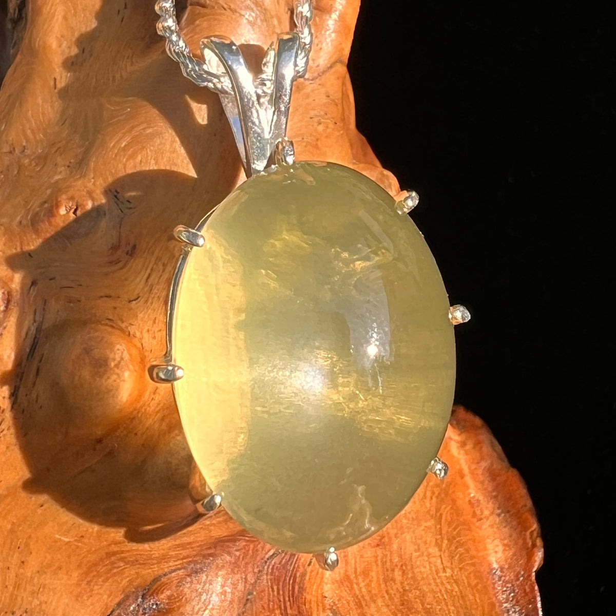 Moldavite & Star Citrine Pendant Sterling Silver "Hidden Gem" #8883-Moldavite Life