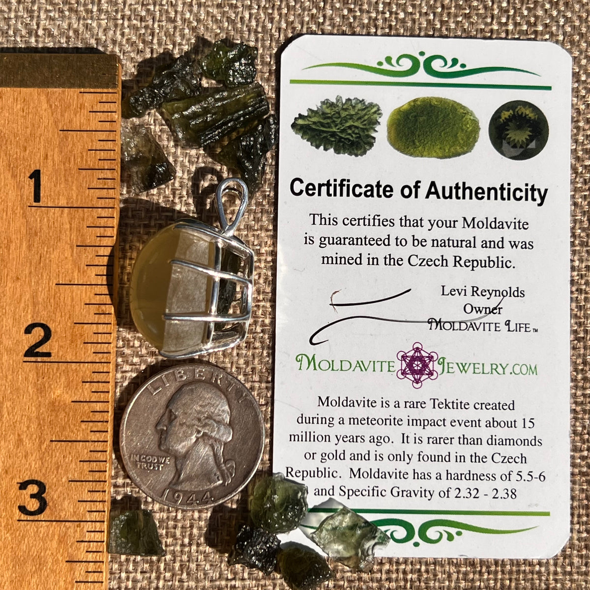 Moldavite & Star Citrine Pendant Sterling Silver "Hidden Gem" #8883-Moldavite Life