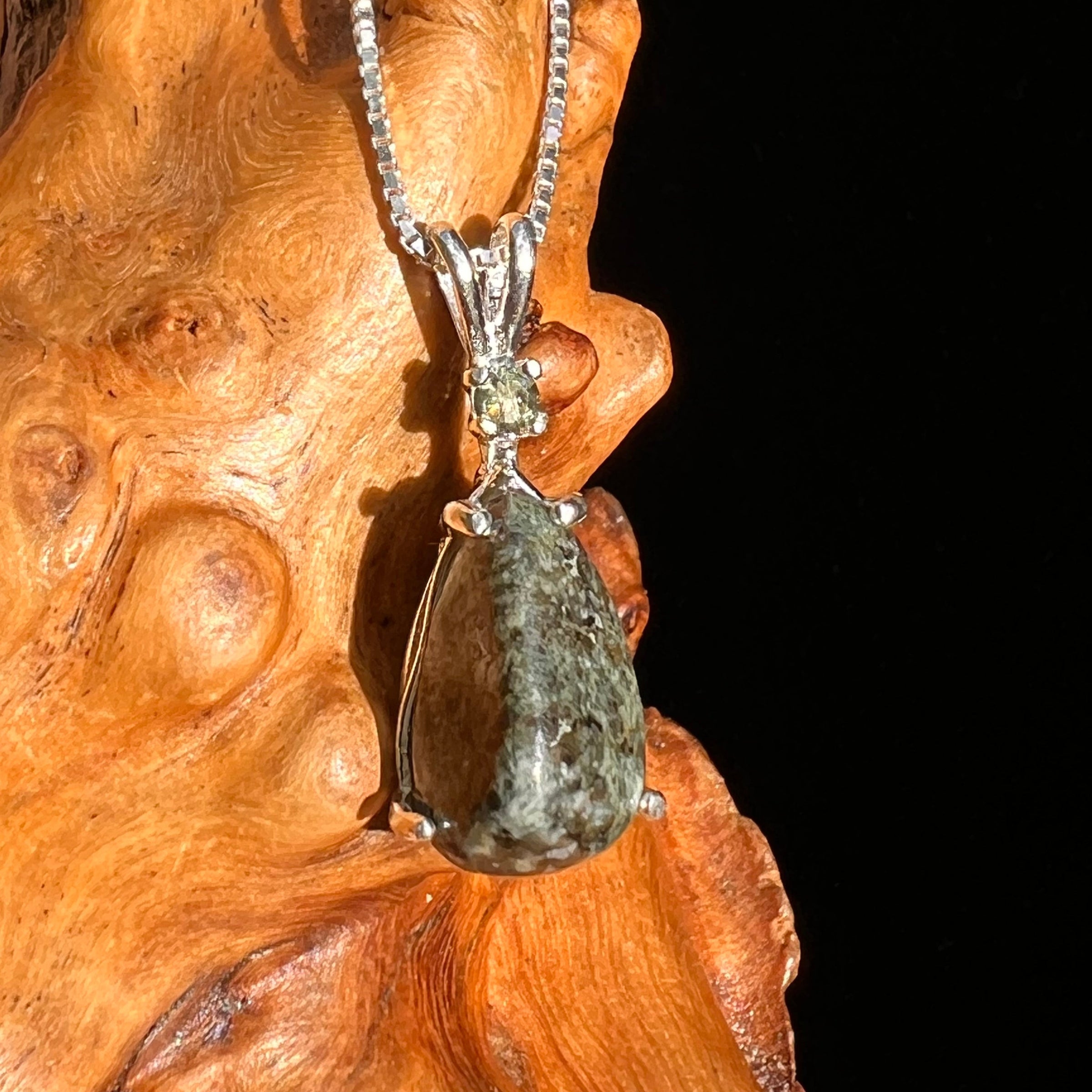 Moldavite & Stonehenge Preseli Stone Pendant Silver #6367-Moldavite Life