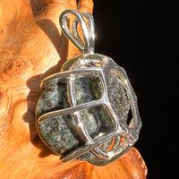 Moldavite & Stonehenge Preseli Stone Pendant Silver #6368-Moldavite Life