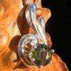 Moldavite Swirl Drop Pendant Sterling #7869-Moldavite Life