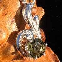 Moldavite Swirl Drop Pendant Sterling #7869-Moldavite Life