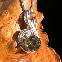 Moldavite Swirl Drop Pendant Sterling #7869-Moldavite Life