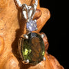 Moldavite & Tanzanite Necklace Sterling Silver #7878-Moldavite Life