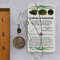 Moldavite & Tanzanite Necklace Sterling Silver #7878-Moldavite Life