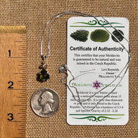 Moldavite & Triple Citrine Necklace Sterling Silver #6673-Moldavite Life