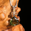 Moldavite & Triple Citrine Necklace Sterling Silver #6673-Moldavite Life