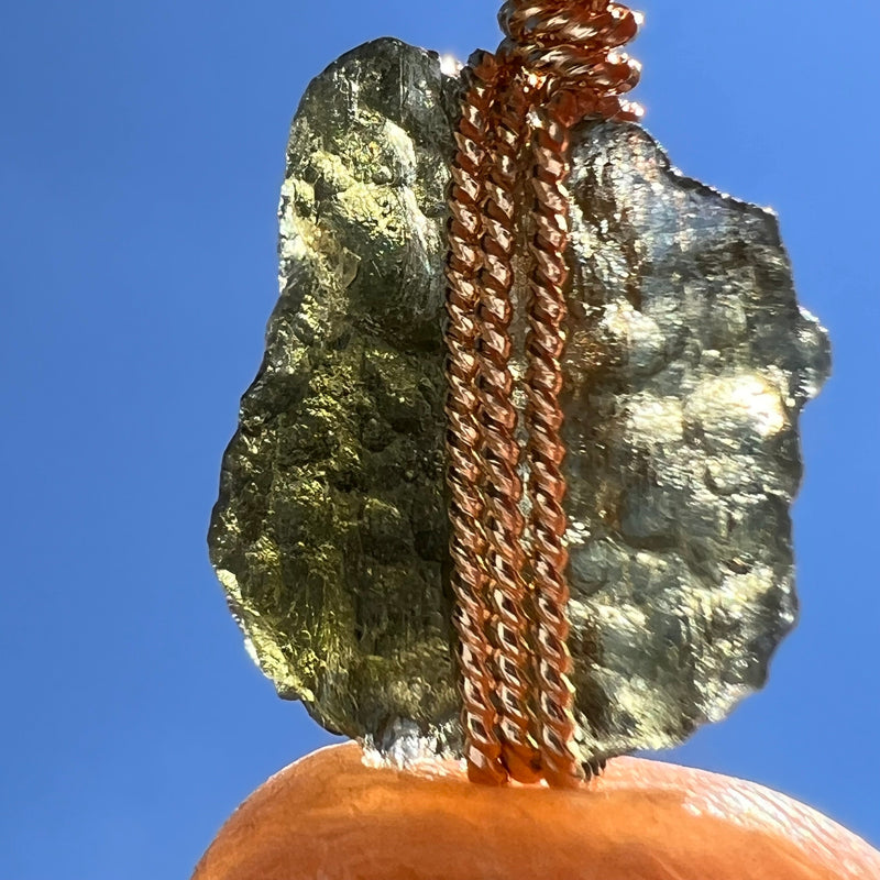 Moldavite Wire Wrapped Pendant 14k GF #5748-Moldavite Life