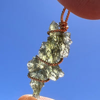 Moldavite Wire Wrapped Pendant 14k GF #8179-Moldavite Life