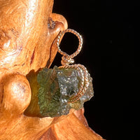 Moldavite Wire Wrapped Pendant 14k GF #8181-Moldavite Life