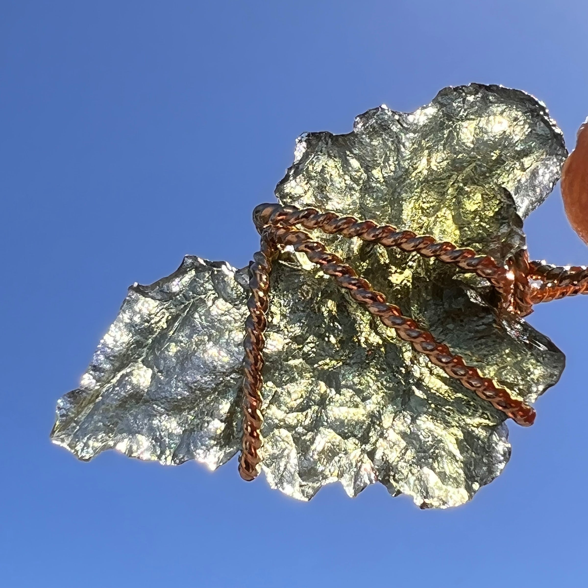 Moldavite Wire Wrapped Pendant 14k GF #8183-Moldavite Life
