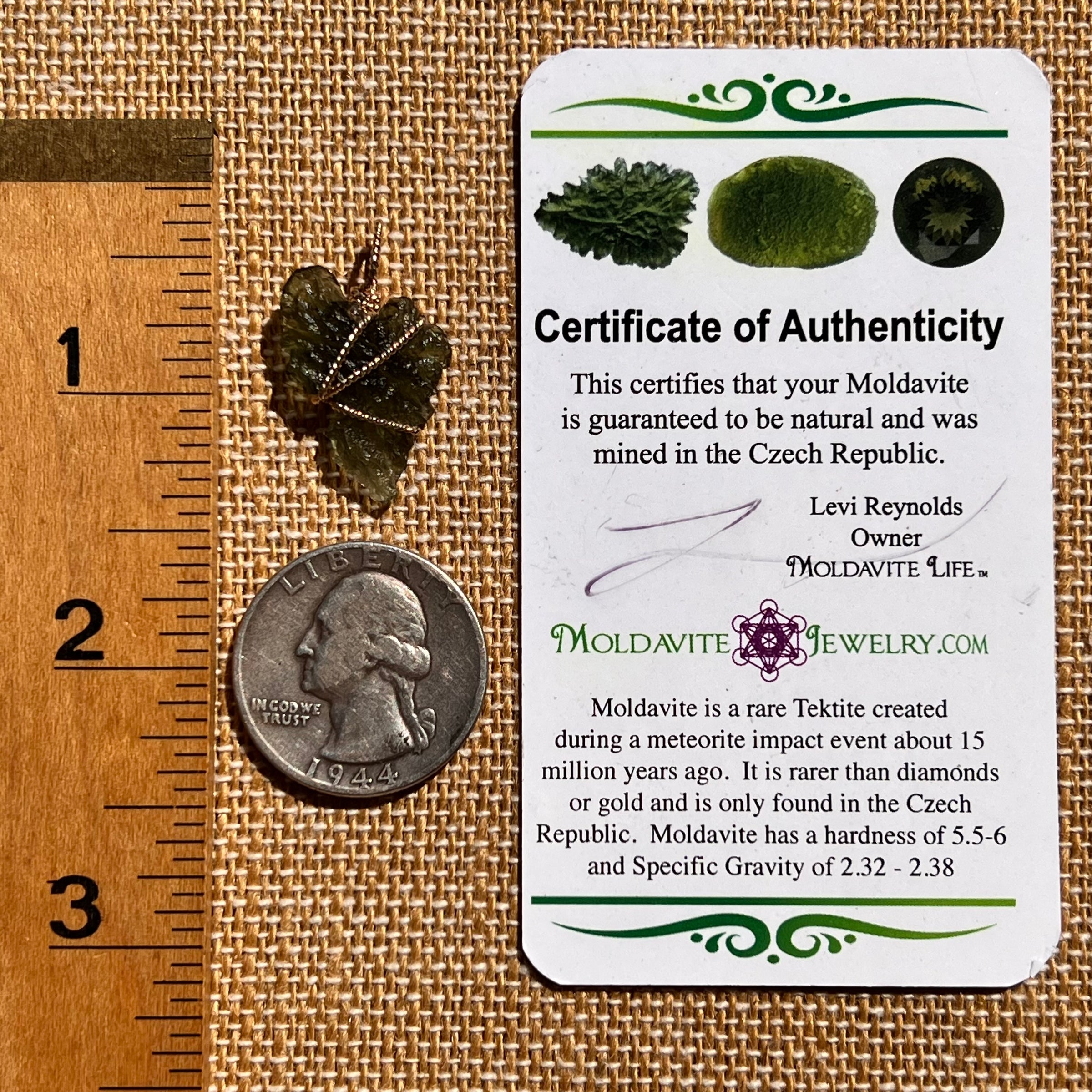 Moldavite Wire Wrapped Pendant 14k GF #8183-Moldavite Life