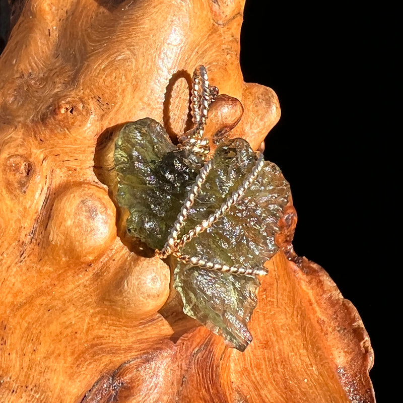 Moldavite Wire Wrapped Pendant 14k GF #8183-Moldavite Life