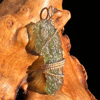 Moldavite Wire Wrapped Pendant 14k GF #8184-Moldavite Life