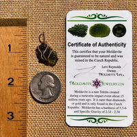 Moldavite Wire Wrapped Pendant 14k GF #8185-Moldavite Life