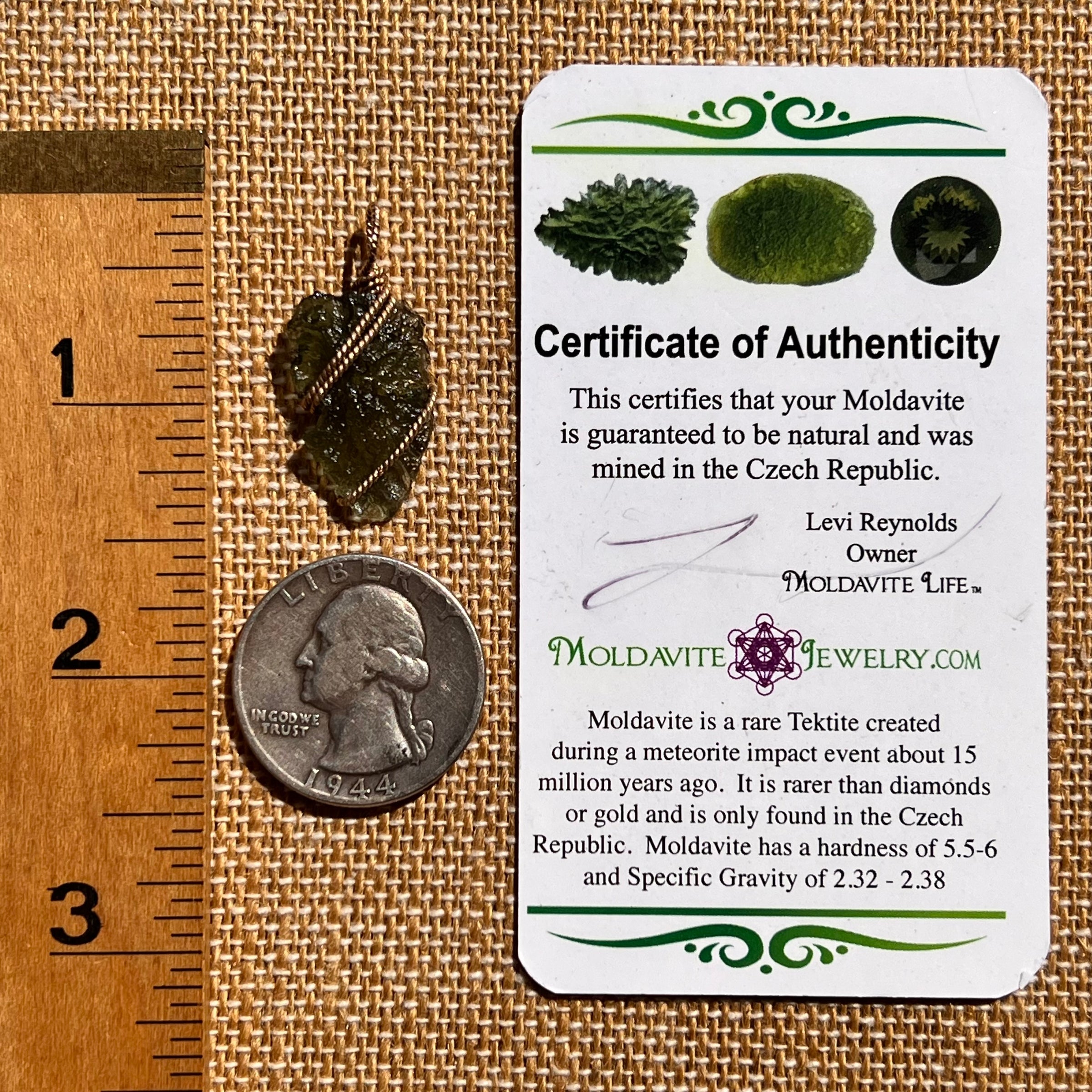 Moldavite Wire Wrapped Pendant 14k GF #8186-Moldavite Life