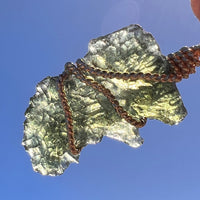 Moldavite Wire Wrapped Pendant 14k GF #8187-Moldavite Life