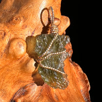 Moldavite Wire Wrapped Pendant 14k GF #8187-Moldavite Life