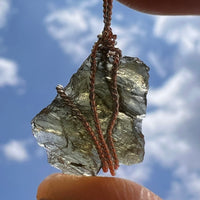 Moldavite Wire Wrapped Pendant Sterling Silver #5287-Moldavite Life