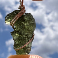 Moldavite Wire Wrapped Pendant Sterling Silver #5288-Moldavite Life