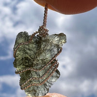 Moldavite Wire Wrapped Pendant Sterling Silver #5289-Moldavite Life