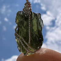 Moldavite Wire Wrapped Pendant Sterling Silver #5305-Moldavite Life