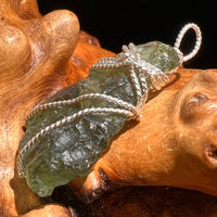 Moldavite Wire Wrapped Pendant Sterling Silver #5308-Moldavite Life