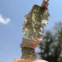 Moldavite Wire Wrapped Pendant Sterling Silver #5455-Moldavite Life