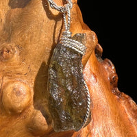Moldavite Wire Wrapped Pendant Sterling Silver #5457-Moldavite Life