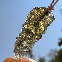 Moldavite Wire Wrapped Pendant Sterling Silver #5458-Moldavite Life