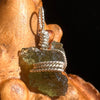 Moldavite Wire Wrapped Pendant Sterling Silver #5681-Moldavite Life