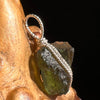 Moldavite Wire Wrapped Pendant Sterling Silver #5684-Moldavite Life