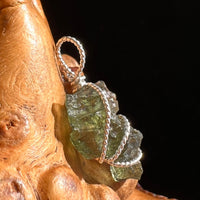 Moldavite Wire Wrapped Pendant Sterling Silver #5685-Moldavite Life