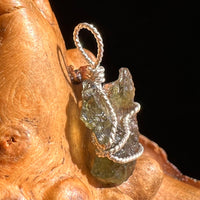 Moldavite Wire Wrapped Pendant Sterling Silver #5688-Moldavite Life