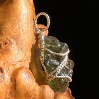 Moldavite Wire Wrapped Pendant Sterling Silver #5694-Moldavite Life