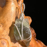 Moldavite Wire Wrapped Pendant Sterling Silver #5697-Moldavite Life