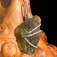 Moldavite Wire Wrapped Pendant Sterling Silver #5698-Moldavite Life